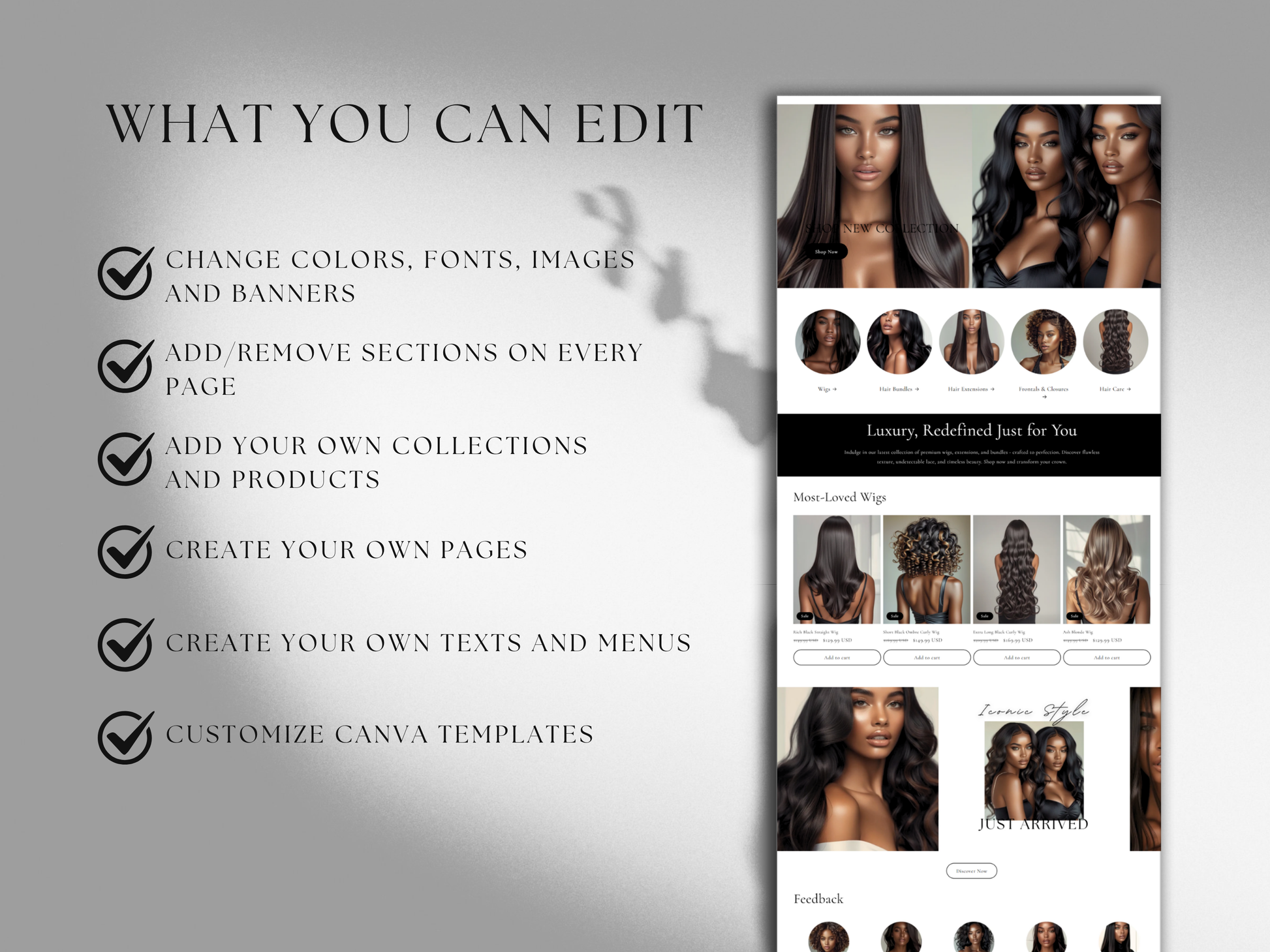 Shopify Website Template HAIR