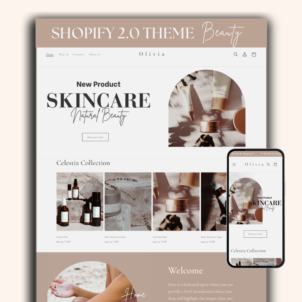 Shopify Website Template Beauty