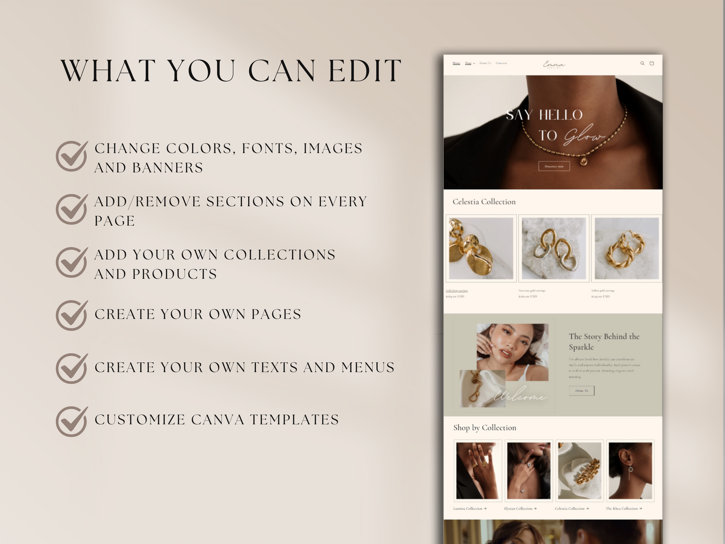 Shopify website template jewelry