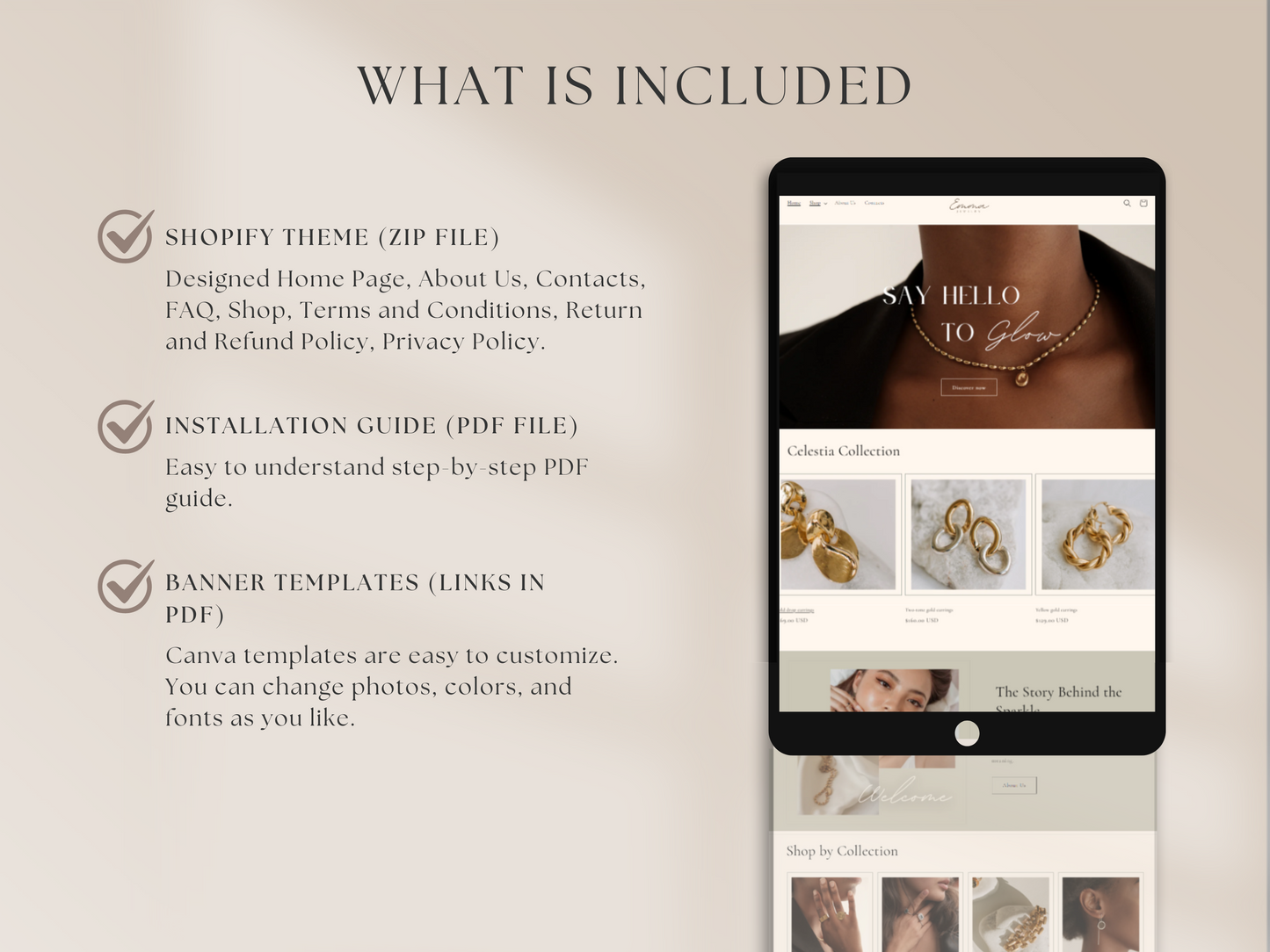 Shopify website template jewelry