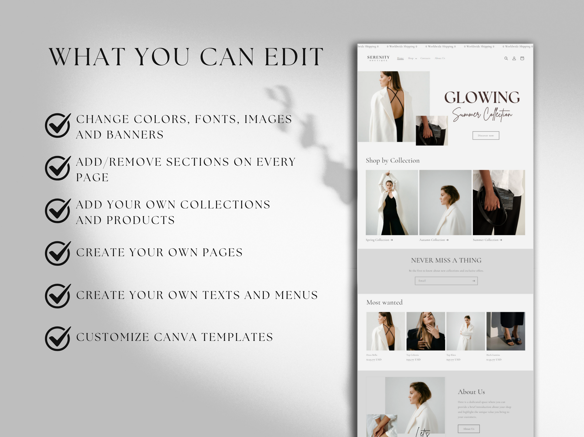 Shopify Website Template Minimal