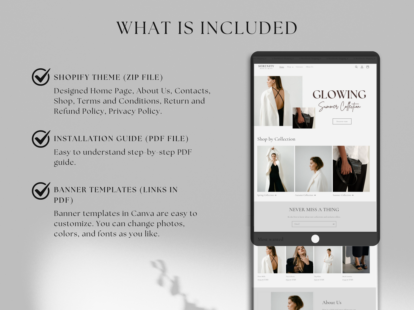 Shopify Website Template Minimal