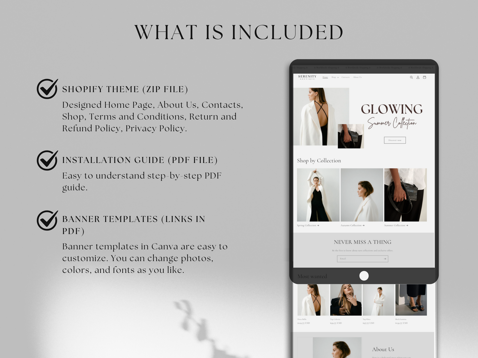 Shopify Website Template Minimal